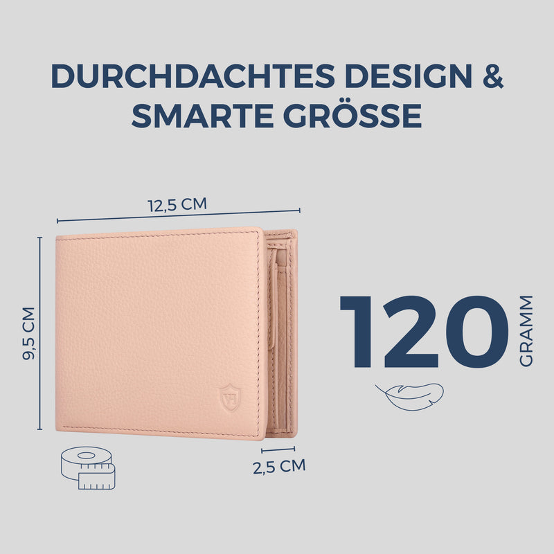Geldbörse mit RFID-Schutz & 13 Kartenfächer (Genarbt)