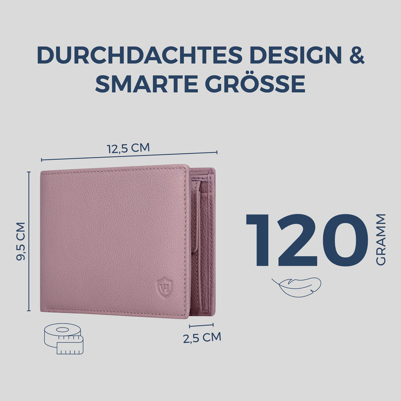 Geldbörse mit RFID-Schutz & 13 Kartenfächer (Genarbt)