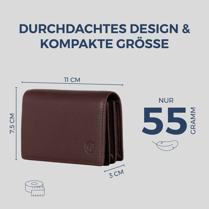 Visitenkartenetui mit RFID-Schutz & 4 Kartenfächer (Genarbt)