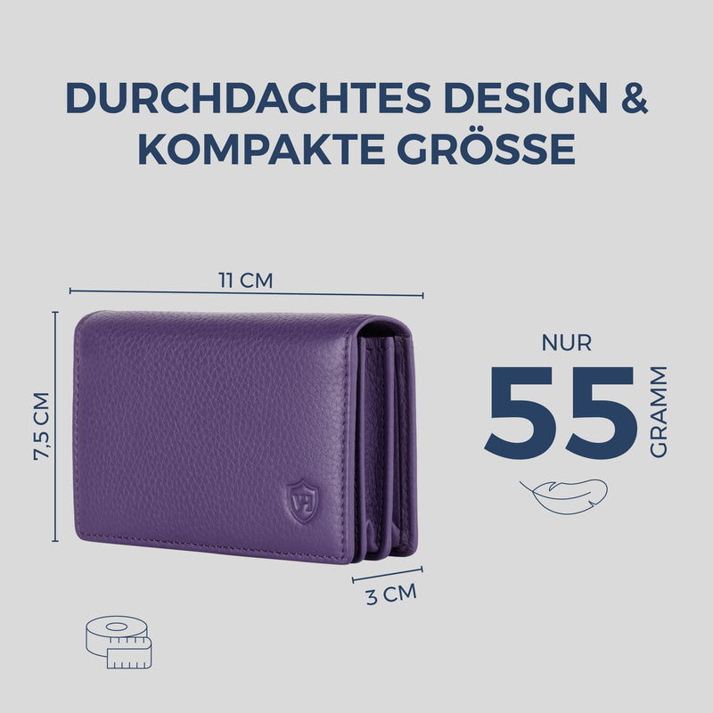 Visitenkartenetui mit RFID-Schutz & 4 Kartenfächer (Genarbt)