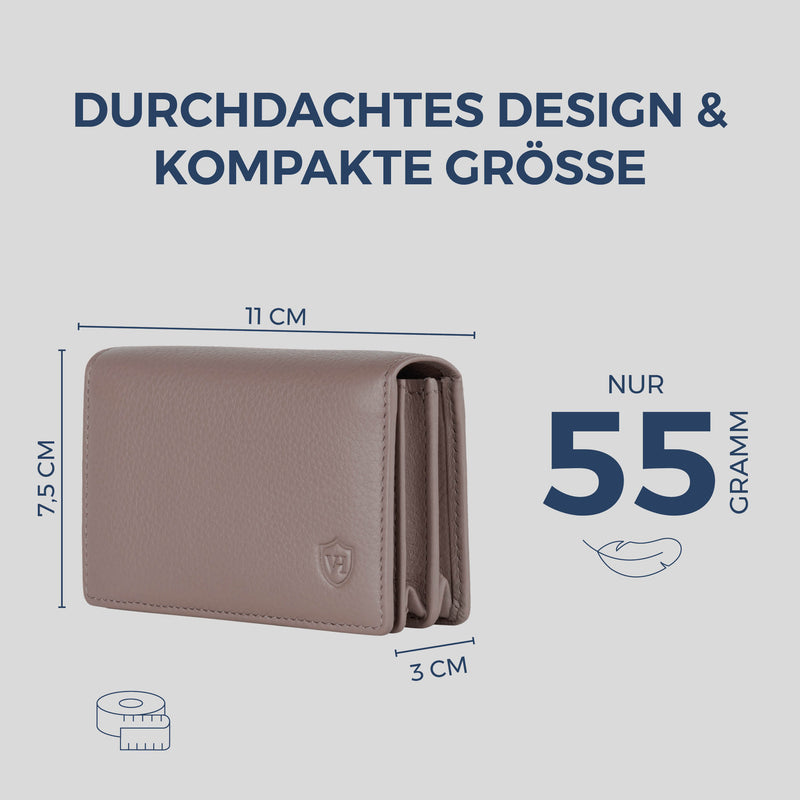 Visitenkartenetui mit RFID-Schutz & 4 Kartenfächer (Genarbt)