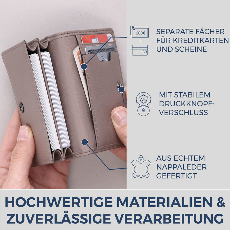 Visitenkartenetui mit RFID-Schutz & 4 Kartenfächer (Genarbt)