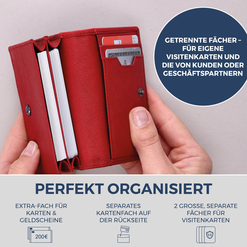 Visitenkartenetui mit RFID-Schutz & 4 Kartenfächer (Saffiano)