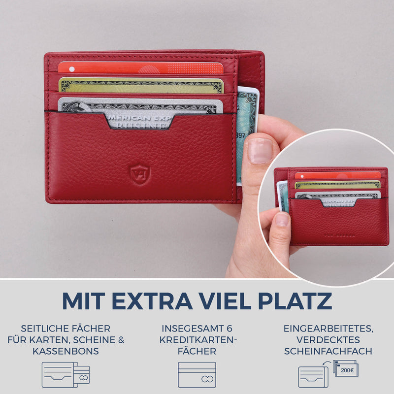 Kartenetui mit RFID-Schutz & 8 Kartenfächer (Genarbt)
