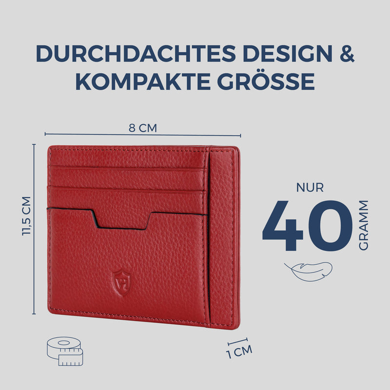 Kartenetui mit RFID-Schutz & 8 Kartenfächer (Genarbt)
