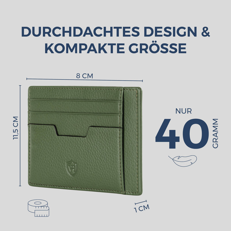 Kartenetui mit RFID-Schutz & 8 Kartenfächer (Genarbt)