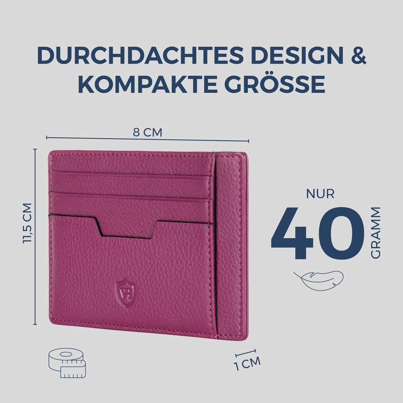Kartenetui mit RFID-Schutz & 8 Kartenfächer (Genarbt)