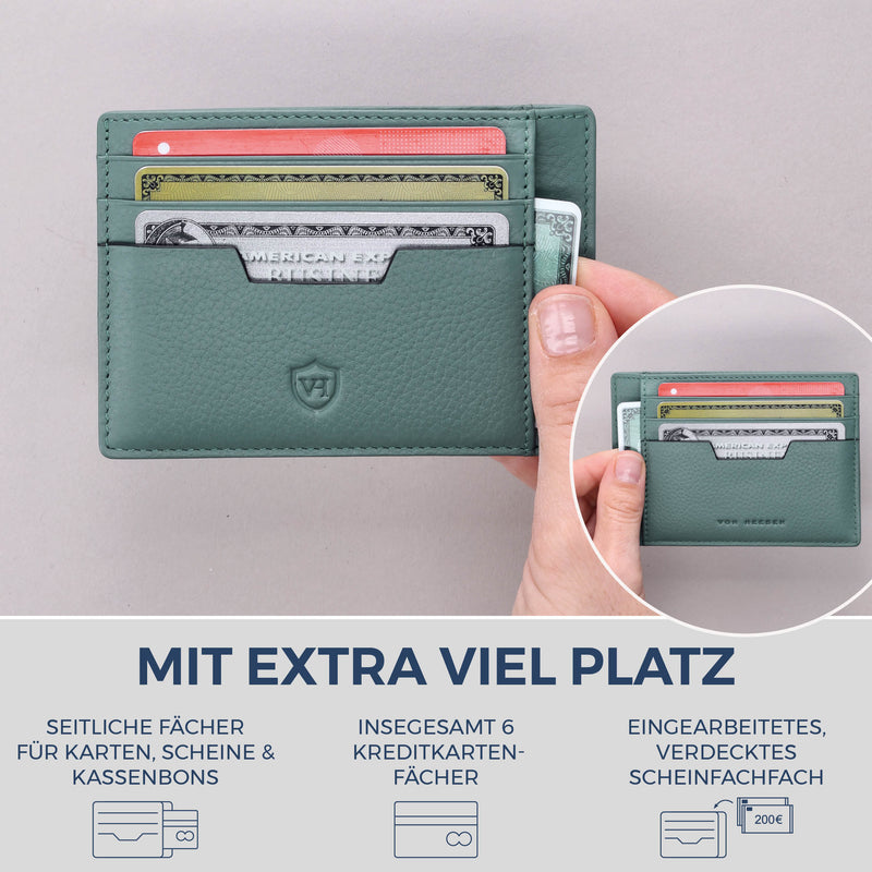 Kartenetui mit RFID-Schutz & 8 Kartenfächer (Genarbt)
