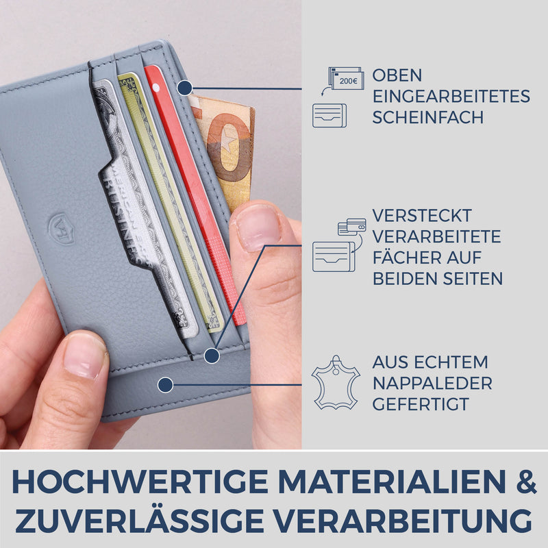 Kartenetui mit RFID-Schutz & 8 Kartenfächer (Genarbt)