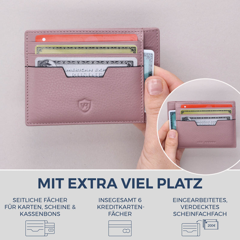 Kartenetui mit RFID-Schutz & 8 Kartenfächer (Genarbt)