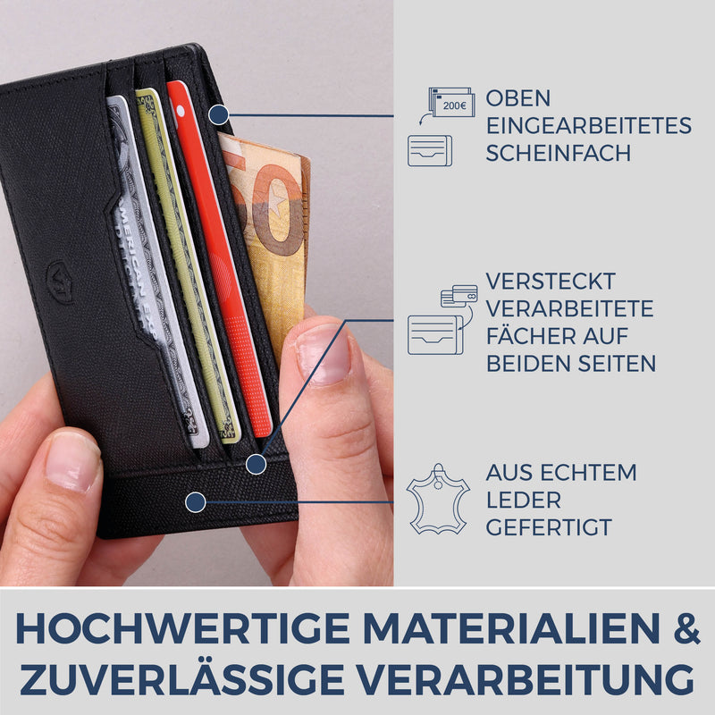 Kartenetui mit RFID-Schutz & 8 Kartenfächer (Saffiano)