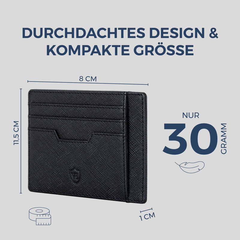 Kartenetui mit RFID-Schutz & 8 Kartenfächer (Saffiano)