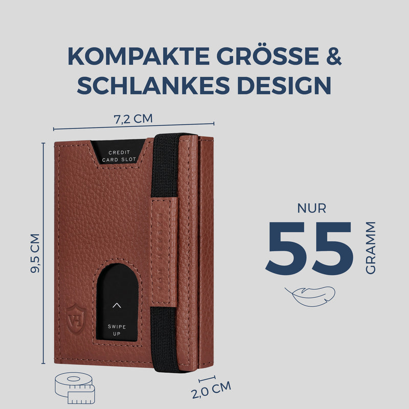 Slim Wallet mit RFID-Schutz & 6 Kartenfächer (Genarbt)