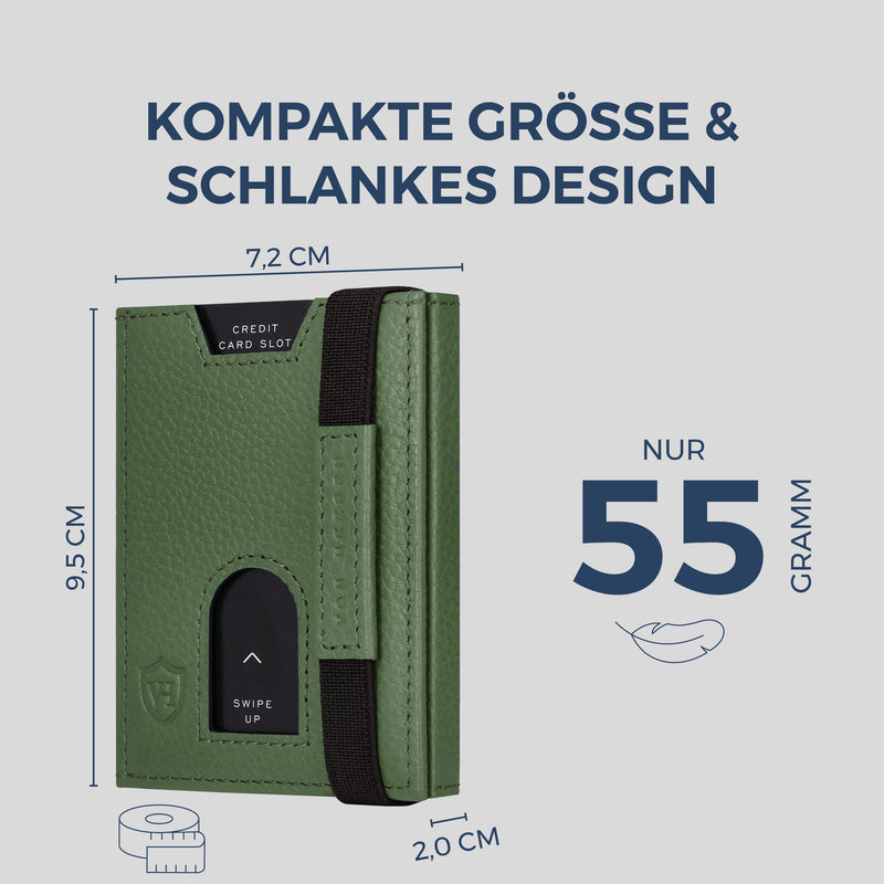 Slim Wallet mit RFID-Schutz & 6 Kartenfächer (Genarbt)