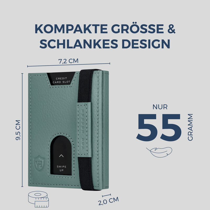 Slim Wallet mit RFID-Schutz & 6 Kartenfächer (Genarbt)