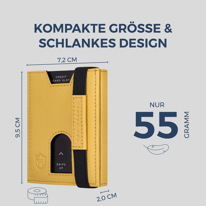 Slim Wallet mit RFID-Schutz & 6 Kartenfächer (Genarbt)