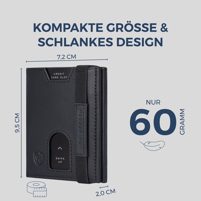 Slim Wallet mit RFID-Schutz & 6 Kartenfächer (Waxy)