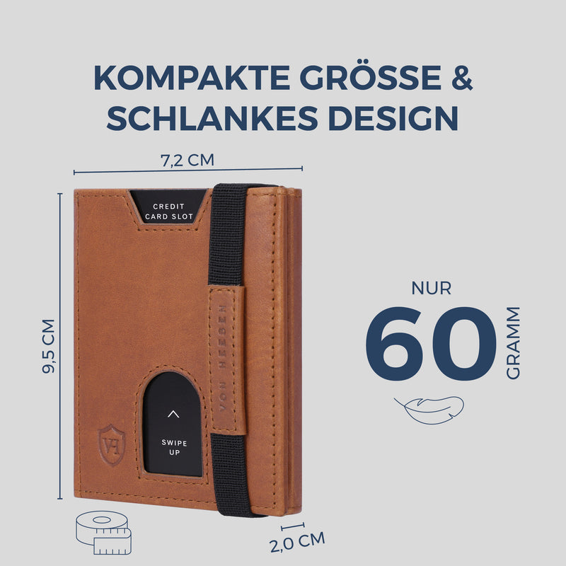 Slim Wallet mit RFID-Schutz & 6 Kartenfächer (Waxy)