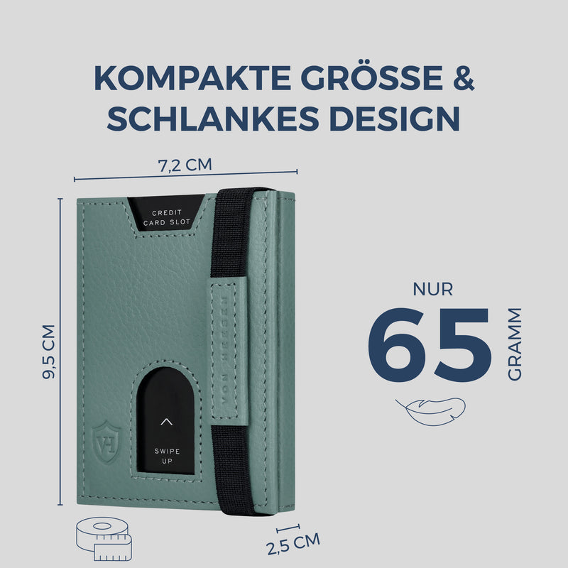 Slim Wallet mit RFID-Schutz, 5 Kartenfächer & XL-Münzfach (Genarbt)