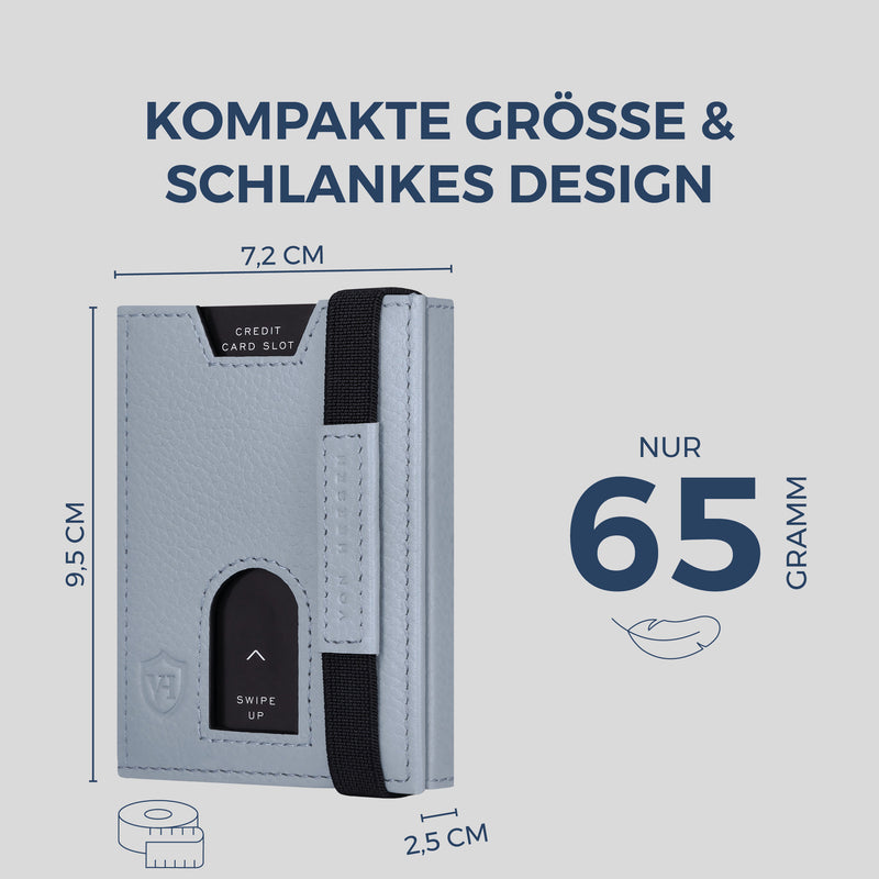 Slim Wallet mit RFID-Schutz, 5 Kartenfächer & XL-Münzfach (Genarbt)