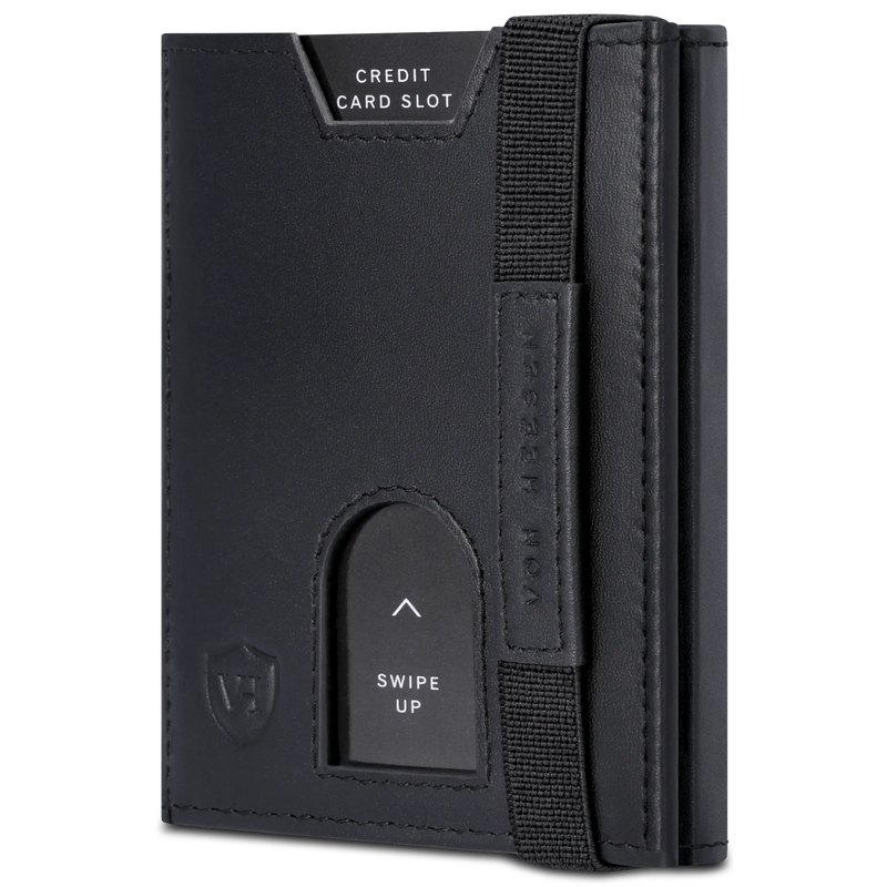 Slim Wallet mit RFID-Schutz, 5 Kartenfächer & XL-Münzfach (Glatt)