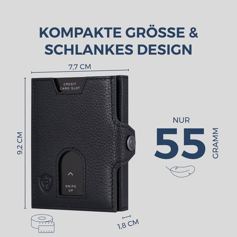 Slim Wallet mit RFID-Schutz & 6 Kartenfächer (Genarbt)