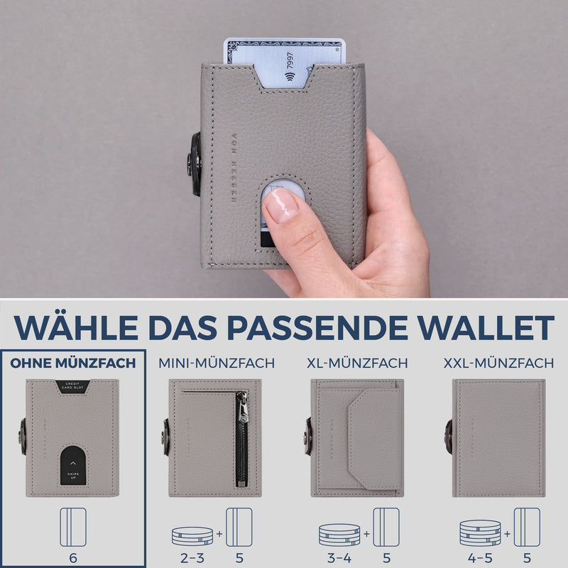 Slim Wallet mit RFID-Schutz & 6 Kartenfächer (Genarbt)