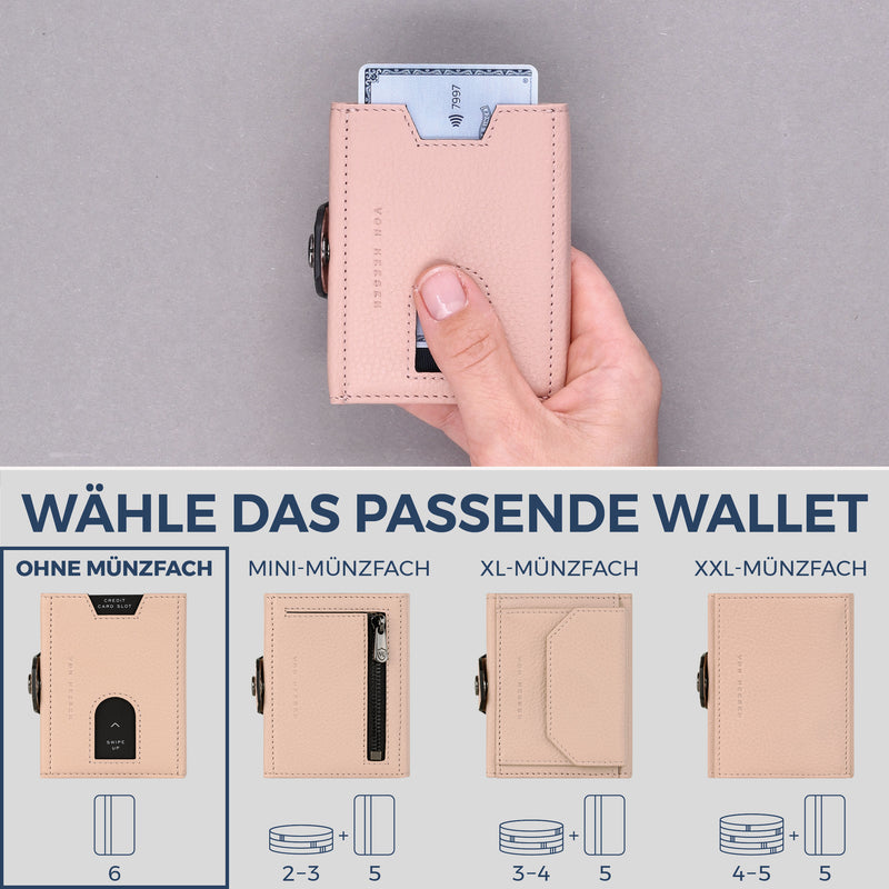 Slim Wallet mit RFID-Schutz & 6 Kartenfächer (Genarbt)