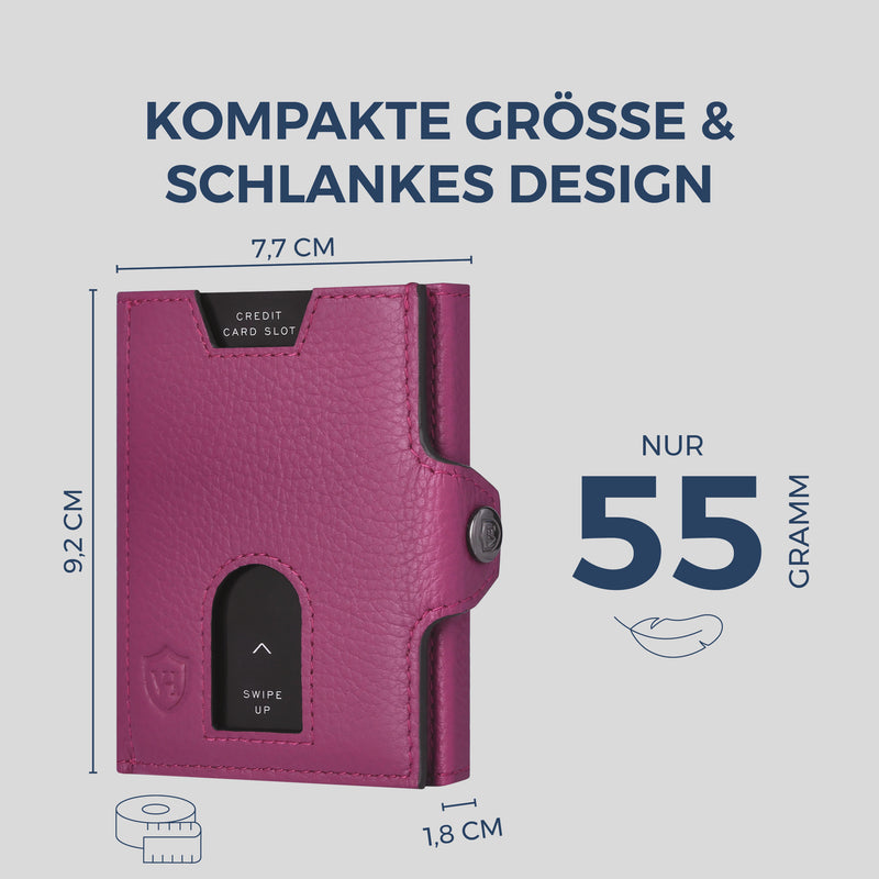 Slim Wallet mit RFID-Schutz & 6 Kartenfächer (Genarbt)