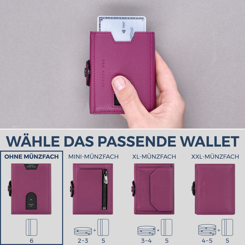 Slim Wallet mit RFID-Schutz & 6 Kartenfächer (Genarbt)