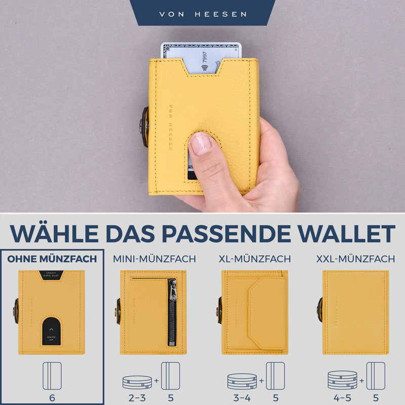 Slim Wallet mit RFID-Schutz & 6 Kartenfächer (Genarbt)