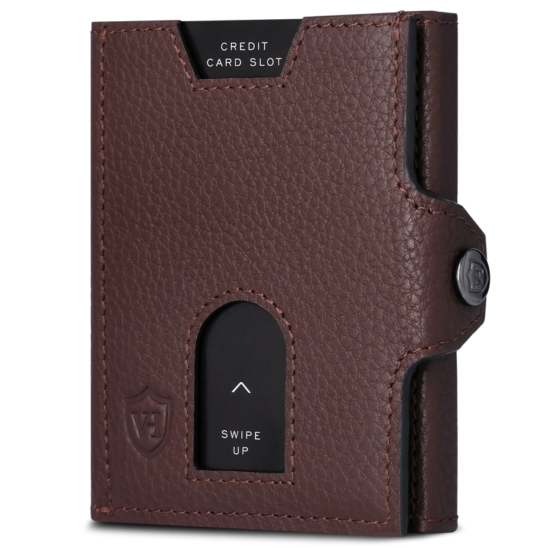 Slim Wallet mit RFID-Schutz, 5 Kartenfächer & XL-Münzfach (Genarbt)