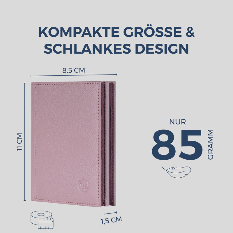 Geldbörse mit RFID-Schutz, 8 Kartenfächer und XXL-Münzfach (Genarbt)