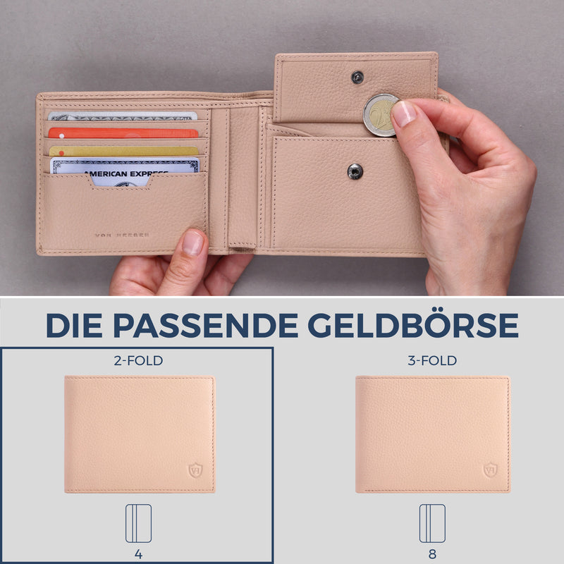 Geldbörse mit RFID-Schutz & 8 Kartenfächer (Genarbt)