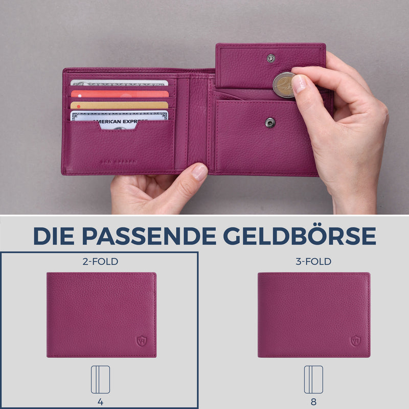 Geldbörse mit RFID-Schutz & 8 Kartenfächer (Genarbt)