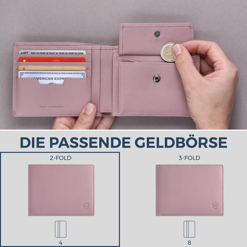 Geldbörse mit RFID-Schutz & 8 Kartenfächer (Genarbt)