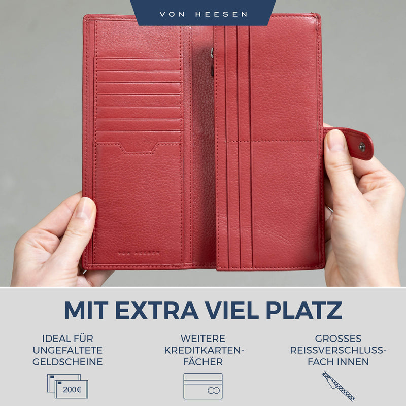 Geldbörse mit RFID-Schutz & 14 Kartenfächer (Genarbt)