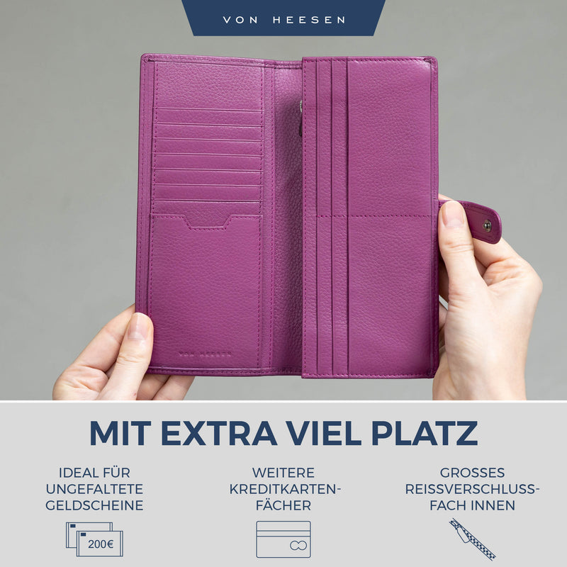Geldbörse mit RFID-Schutz & 14 Kartenfächer (Genarbt)