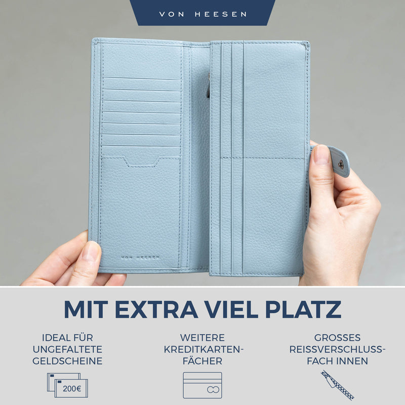 Geldbörse mit RFID-Schutz & 14 Kartenfächer (Genarbt)