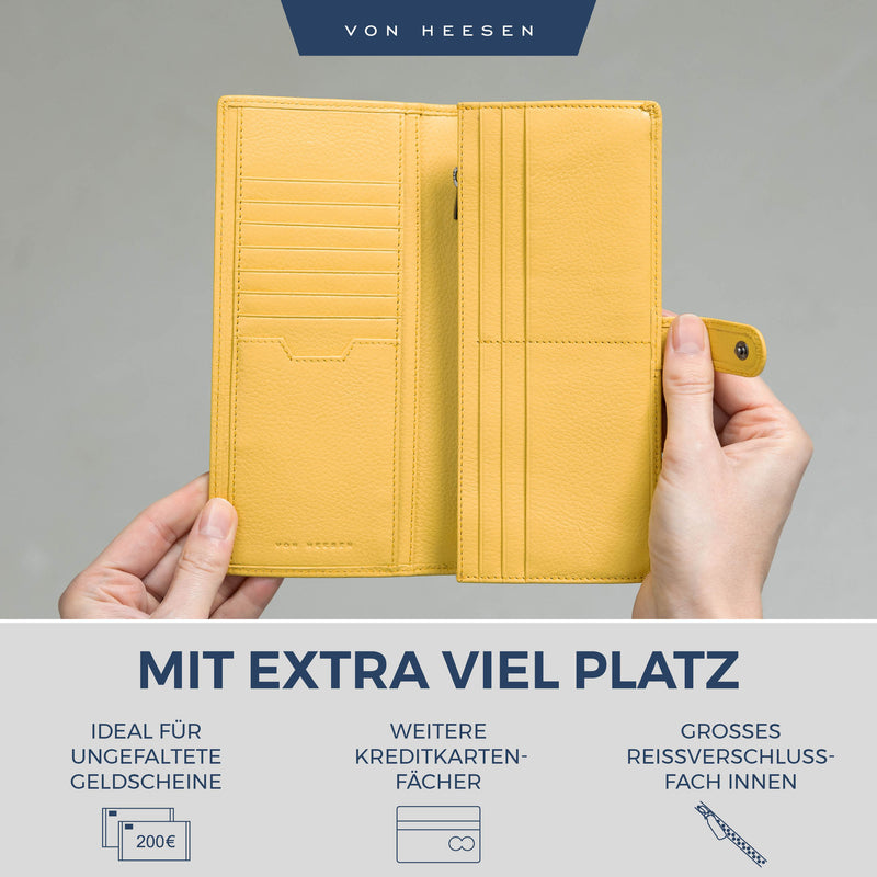 Geldbörse mit RFID-Schutz & 14 Kartenfächer (Genarbt)