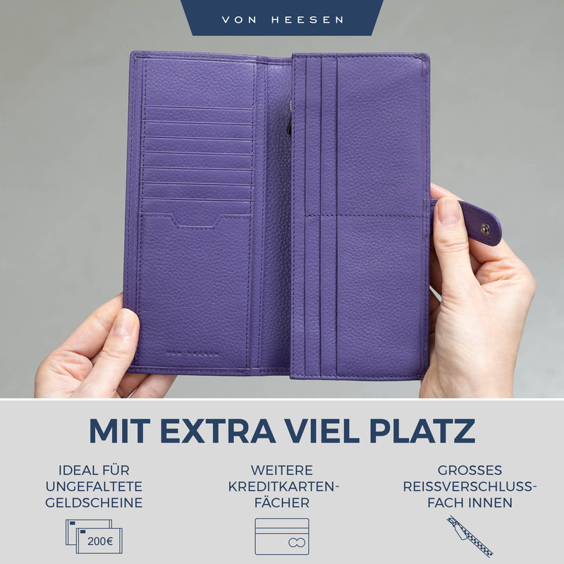 Geldbörse mit RFID-Schutz & 14 Kartenfächer (Genarbt)