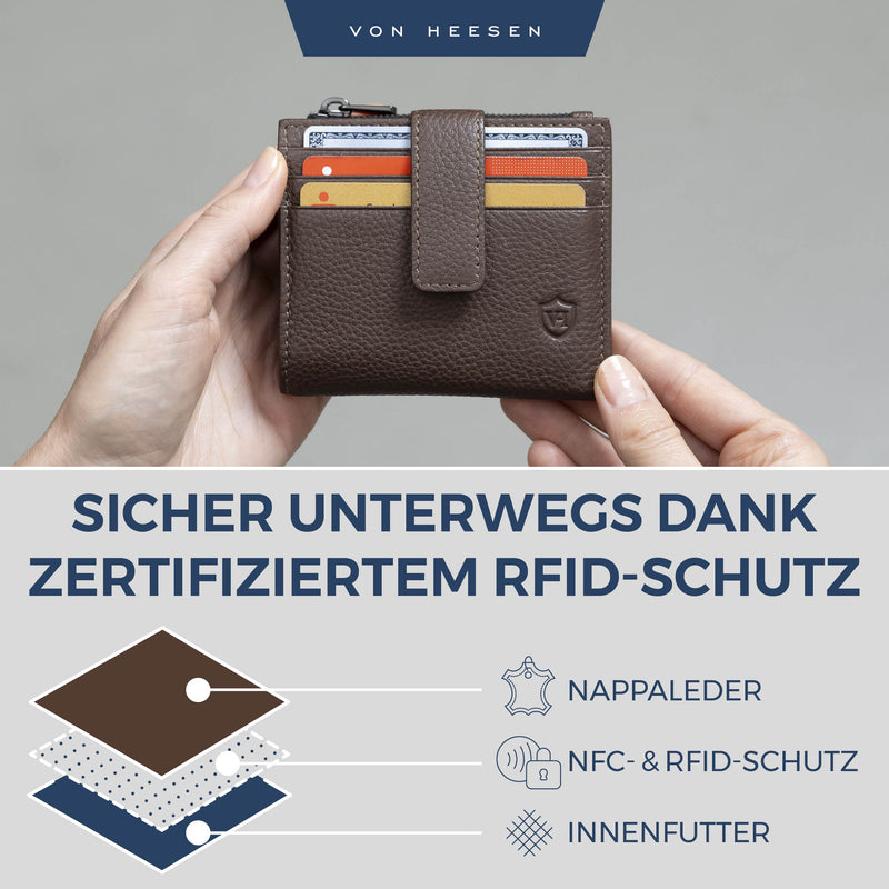 Kartenetui mit RFID-Schutz & 9 Kartenfächer (Genarbt)