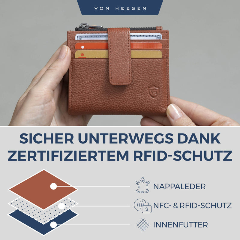 Kartenetui mit RFID-Schutz & 9 Kartenfächer (Genarbt)