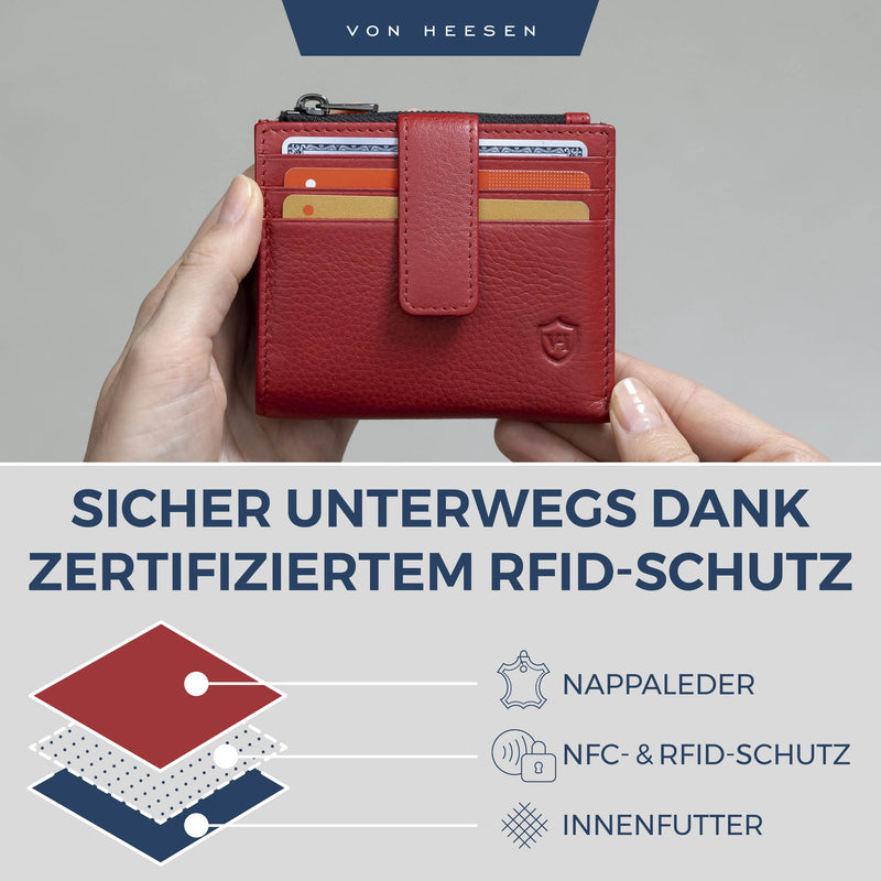 Kartenetui mit RFID-Schutz & 9 Kartenfächer (Genarbt)