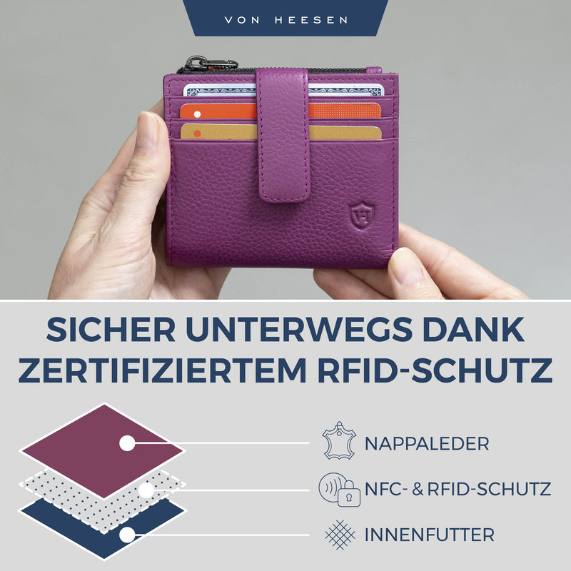 Kartenetui mit RFID-Schutz & 9 Kartenfächer (Genarbt)
