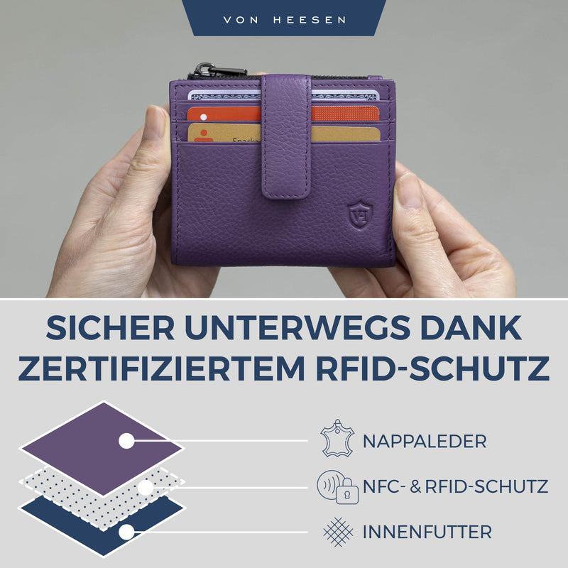 Kartenetui mit RFID-Schutz & 9 Kartenfächer (Genarbt)