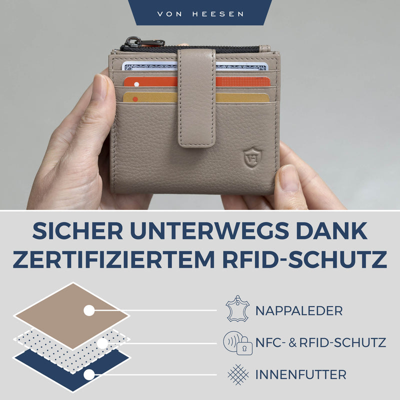 Kartenetui mit RFID-Schutz & 9 Kartenfächer (Genarbt)