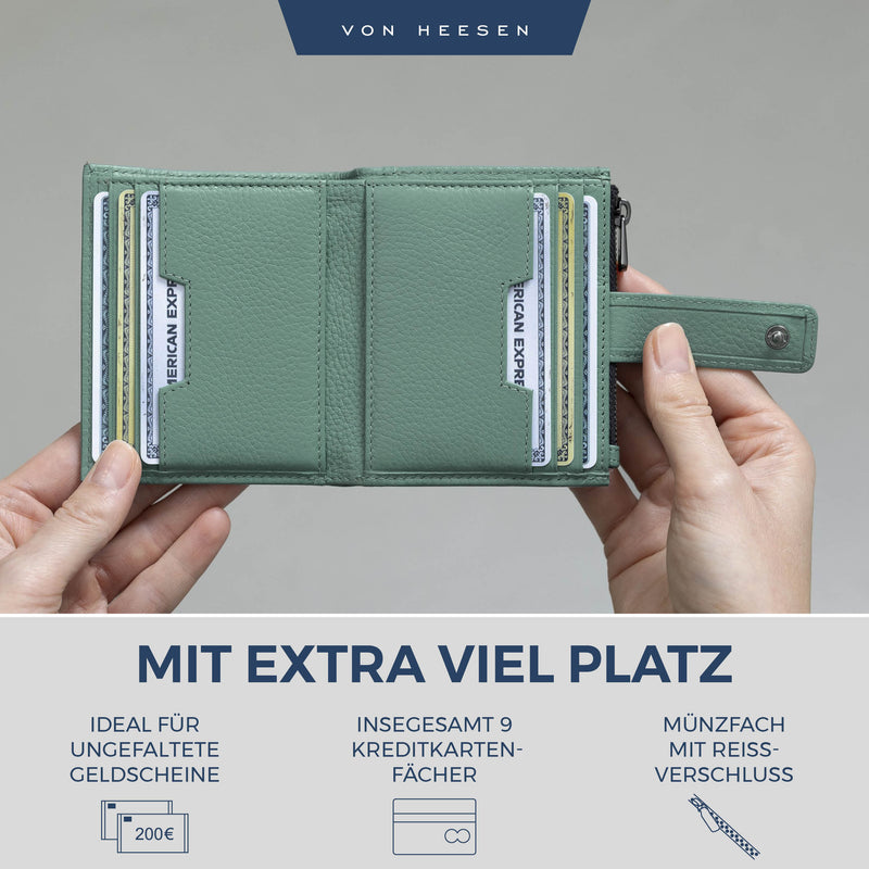 Kartenetui mit RFID-Schutz & 9 Kartenfächer (Genarbt)
