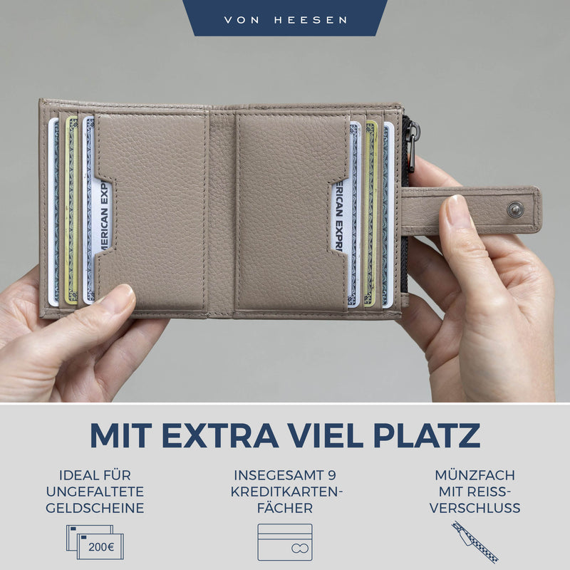 Kartenetui mit RFID-Schutz & 9 Kartenfächer (Genarbt)