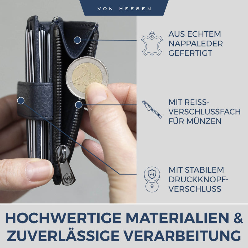 Kartenetui mit RFID-Schutz & 9 Kartenfächer (Genarbt)